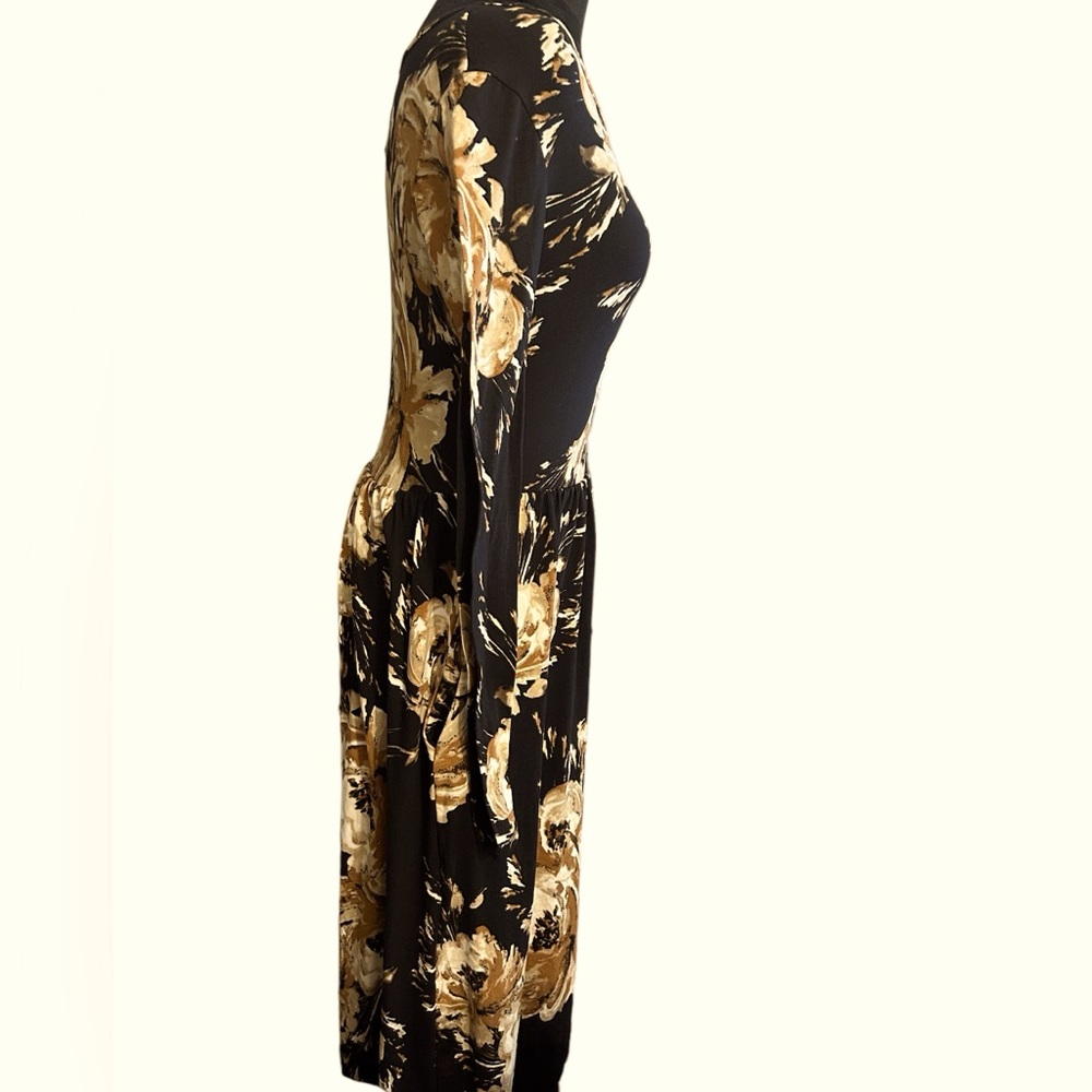 Reborn J. Black midi floral dress in size small. Like new. - Picture 4 of 4